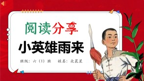 读书分享6-000236   六年级 阅读分享《小英雄雨来》ppt模板
