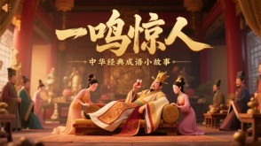 成语故事A-0022   《一鸣惊人》成语故事PPT模板