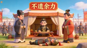 A-0084   《不遗余力》成语故事PPT模板