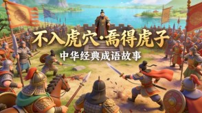 A-0088   《不入虎穴&middot;焉得虎子》成语故事PPT模板