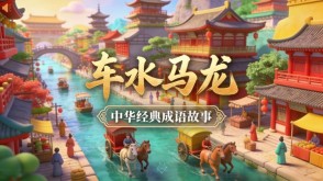 A-0092   《车水马龙》成语故事PPT模板