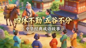 A-0117   《四体不勤&middot;五谷不分》成语故事PPT模板