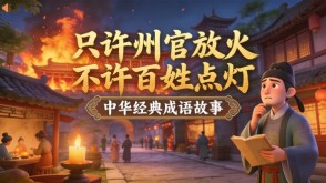 A-0118   《只许州官放火&middot;不许百姓点灯》成语故事PPT模板