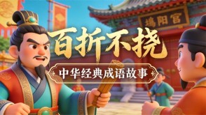 A-0124   《百折不挠》成语故事PPT模板