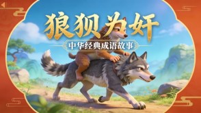 A-0183   《狼狈为奸》成语故事PPT模板