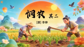 7-00018  《悯农》其二古诗词PPT模板