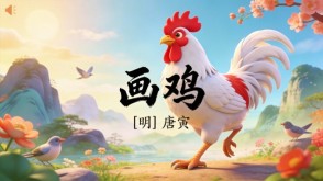 7-00022  《画鸡》古诗词PPT模板