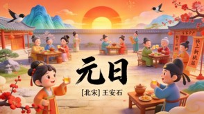 7-00022  《元日》古诗词PPT模板