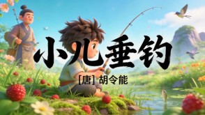 7-00028  《小儿垂钓》古诗词PPT模板