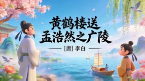 7-00037  《黄鹤楼送孟浩然之广陵》古诗词PPT模板