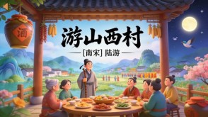 7-00043  《游山西村》古诗词PPT模板