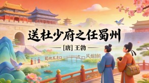 7-00050  《送杜少府之任蜀州》古诗词PPT模板