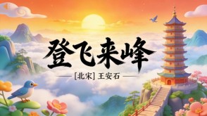 7-00064  《登飞来峰》古诗词PPT模板