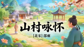 7-00071  《山村咏怀》古诗词PPT模板