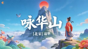 7-00075  《咏华山》古诗词PPT模板