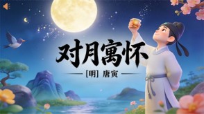 7-00076  《对月寓怀》古诗词PPT模板