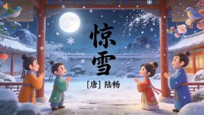 7-00080  《惊雪》古诗词PPT模板