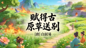 7-00084  《赋得古原草送别》古诗词PPT模板