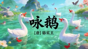 7-00094  《咏鹅》古诗词PPT模板