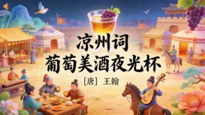 7-00100  《凉州词 葡萄美酒夜光杯》古诗词PPT模板