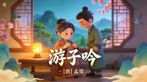 7-00112  《游子吟》古诗词PPT模板