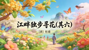 7-00120  《江畔独步寻花(其六)》古诗词PPT模板