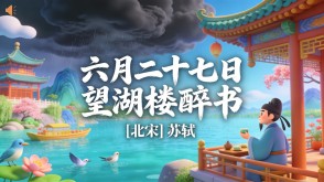 7-00133  《六月二十七日望湖楼醉书》古诗词PPT模板