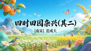 7-00139  《四时田园杂兴(其二)》古诗词PPT模板