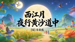 7-00162  《西江月&middot;夜行黄沙道中》古诗词PPT模板