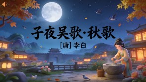 7-00180  《子夜吴歌&middot;秋歌》古诗词PPT模板