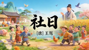 7-00190  《社日》古诗词PPT模板