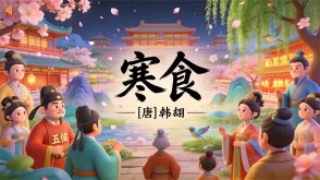 7-00196  《寒食》古诗词PPT模板