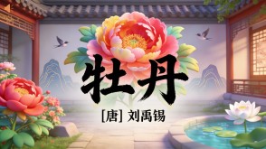 7-00201  《牡丹》古诗词PPT模板