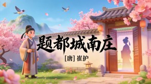 7-00205  《题都城南庄》古诗词PPT模板