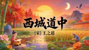 7-00211  《西城道中》古诗词PPT模板