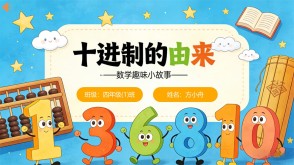 数学故事2-00045  四年级数学小故事  十进制的由来数学故事PPT模板