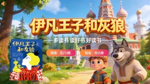 读书分享L-0065  《伊凡王子和灰狼》读书分享PPT模板